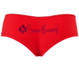 Snow Bunny - Queen of Spades - Red Boyshort