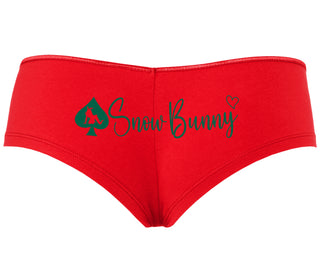 Snow Bunny - Queen of Spades - Red Boyshort