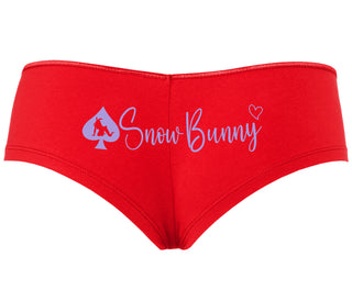 Snow Bunny - Queen of Spades - Red Boyshort