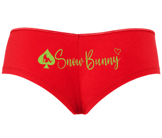 Snow Bunny - Queen of Spades - Red Boyshort