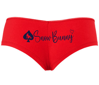 Snow Bunny - Queen of Spades - Red Boyshort