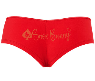 Snow Bunny - Queen of Spades - Red Boyshort