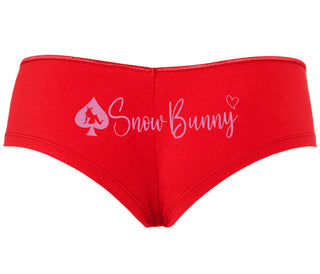 Snow Bunny - Queen of Spades - Red Boyshort