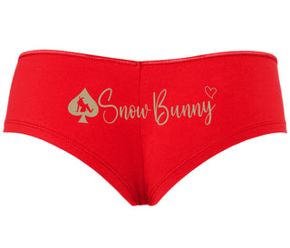 Snow Bunny - Queen of Spades - Red Boyshort