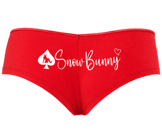Snow Bunny - Queen of Spades - Red Boyshort