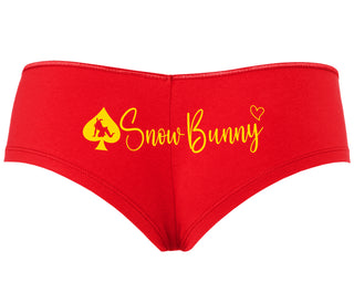 Snow Bunny - Queen of Spades - Red Boyshort