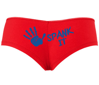 Spank It - Cute Hand Print - Red Boyshort