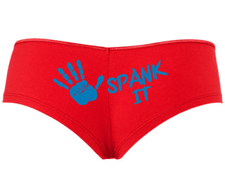 Spank It - Cute Hand Print - Red Boyshort