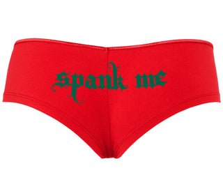 Spank Me - Goth Font - Red Boyshort