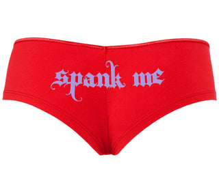 Spank Me - Goth Font - Red Boyshort