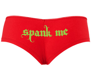 Spank Me - Goth Font - Red Boyshort
