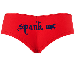 Spank Me - Goth Font - Red Boyshort