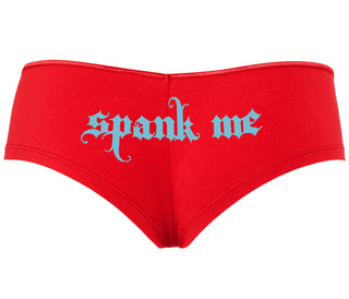 Spank Me - Goth Font - Red Boyshort