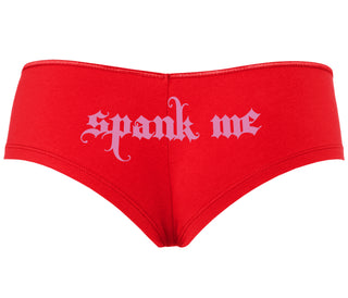 Spank Me - Goth Font - Red Boyshort