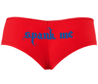 Spank Me - Goth Font - Red Boyshort