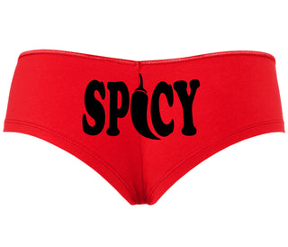 Spicy - Cute Pepper Logo - Red Boyshort