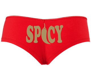 Spicy - Cute Pepper Logo - Red Boyshort