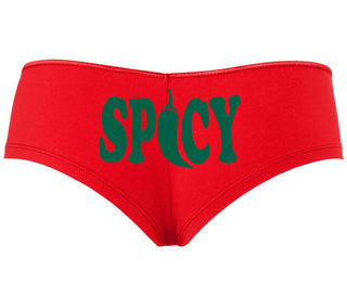 Spicy - Cute Pepper Logo - Red Boyshort