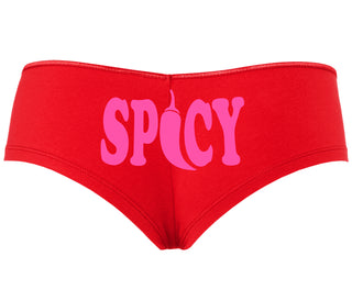 Spicy - Cute Pepper Logo - Red Boyshort
