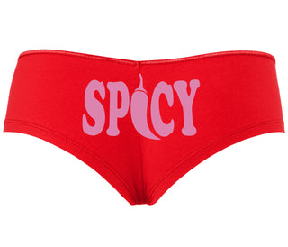 Spicy - Cute Pepper Logo - Red Boyshort