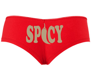 Spicy - Cute Pepper Logo - Red Boyshort