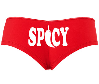 Spicy - Cute Pepper Logo - Red Boyshort