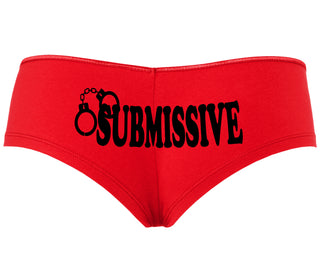 Submissive - Cuff Logo - Red Boyshort