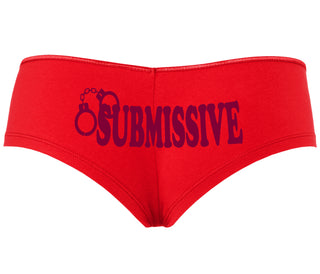 Submissive - Cuff Logo - Red Boyshort