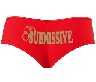 Submissive - Cuff Logo - Red Boyshort