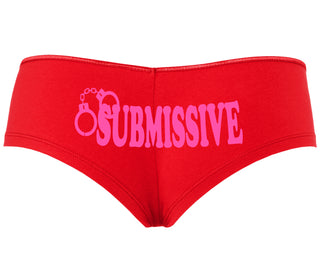 Submissive - Cuff Logo - Red Boyshort