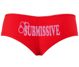 Submissive - Cuff Logo - Red Boyshort