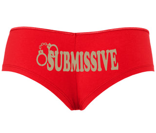 Submissive - Cuff Logo - Red Boyshort