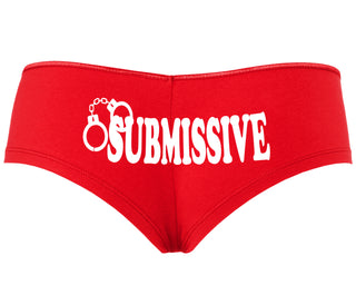 Submissive - Cuff Logo - Red Boyshort
