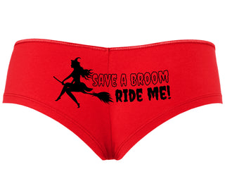 Save A Broom - Ride Me - Witch - Red Boyshort