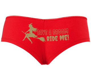 Save A Broom - Ride Me - Witch - Red Boyshort