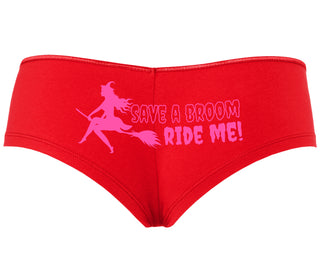 Save A Broom - Ride Me - Witch - Red Boyshort