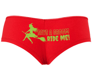 Save A Broom - Ride Me - Witch - Red Boyshort