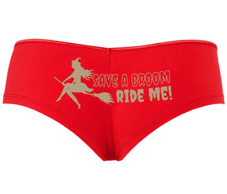 Save A Broom - Ride Me - Witch - Red Boyshort