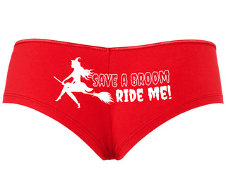 Save A Broom - Ride Me - Witch - Red Boyshort