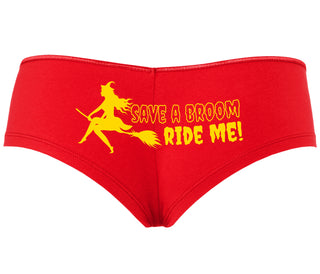 Save A Broom - Ride Me - Witch - Red Boyshort