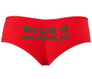 Take These Off And Spank Me - Red Boyshort