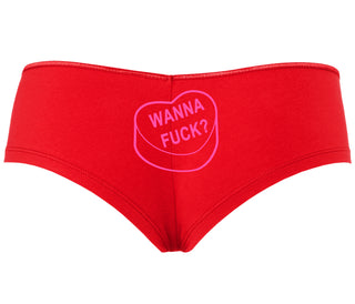 Valentines Day Candy - Wanna Fuck - Red Boyshort