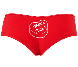Valentines Day Candy - Wanna Fuck - Red Boyshort