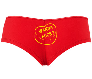 Valentines Day Candy - Wanna Fuck - Red Boyshort