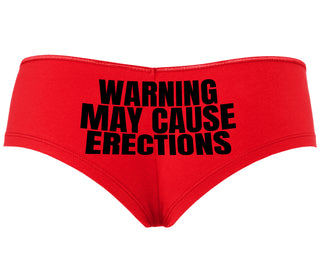 Warning May Cause Erections - Red Boyshort