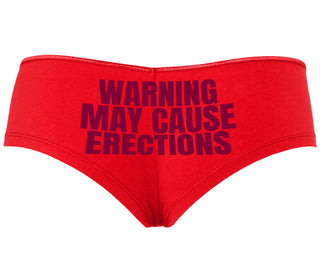 Warning May Cause Erections - Red Boyshort