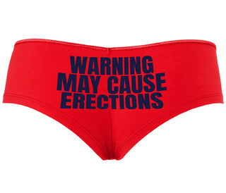Warning May Cause Erections - Red Boyshort