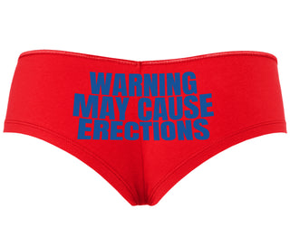 Warning May Cause Erections - Red Boyshort