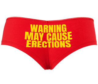 Warning May Cause Erections - Red Boyshort
