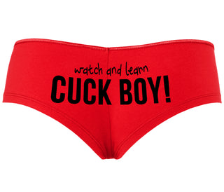 Watch And Learn Cuck Boy - Red Boyshort